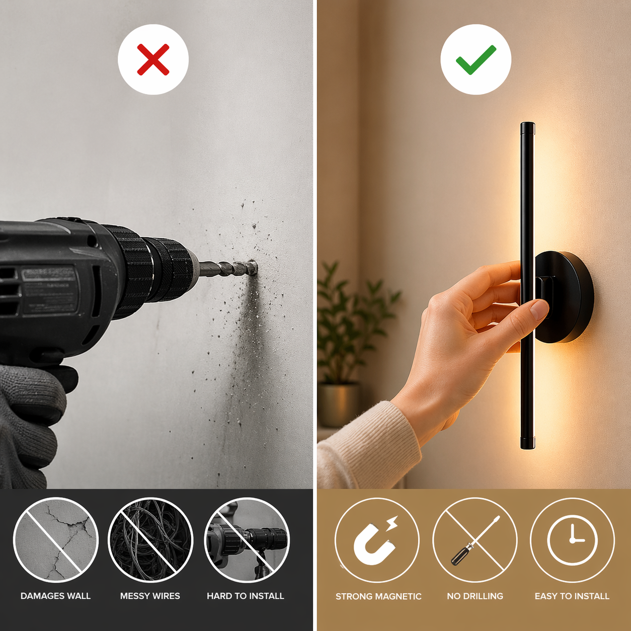 LuxeBeam Wireless Wall Lights