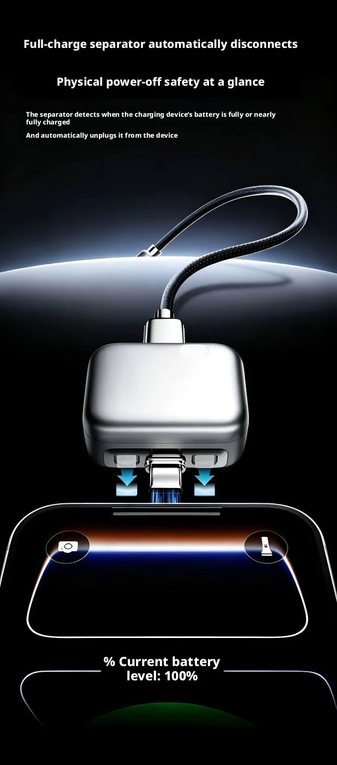 Smart Full Charge Auto Separator USB- C Battery Overcharge Protection